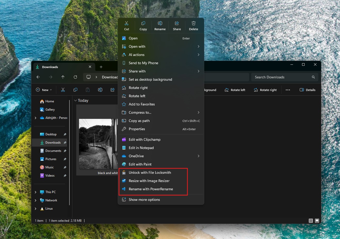 PowerToys extensions in File Explorer Context Menu